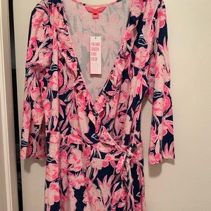 Lilly Pulitzer Inky Navy Flamingle Romper